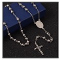 6mm Stainless Steel Rosary with St Benedict Centre