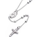 Square Bead Stainless Steel Rosary with Madonna & Child