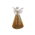 11.5cm Golden Praying Angel - with glitter rings on skirt