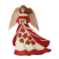 22cm Poinsettia Blossom Angel - Holiday Peace Angel - Jim Shore