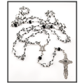 Porcelain Rosary with Black delicate Flowers