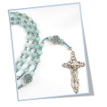 Aquamarine Semi-Precious Stone Rosary -March Birthstone