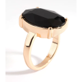 Pectoral Ring - Black Oval Stone
