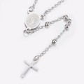 53cm Stainless Steel Rosary - 3mm bead (Our Lady of Guadalupe & Miraculous Medal)