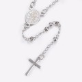 53cm Stainless Steel Rosary - 3mm bead (Our Lady of Guadalupe & Miraculous Medal)