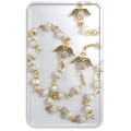 White & Gold Diamante' Angel Rosary