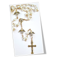 White & Gold Diamante' Angel Rosary