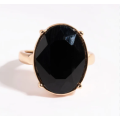 Pectoral Ring - Black Oval Stone