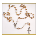 Golden Mini Rosary - Austrian Crystal Glass with Diamante' Cross - Limited Edition