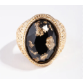 Pectoral Ring - Gold Leaf embedded into Stone