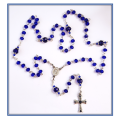 Royal Blue Mini Austrian Glass Rosary with Diamante' Cross - Limited Edition