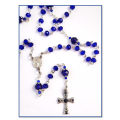 Royal Blue Mini Austrian Glass Rosary with Diamante' Cross - Limited Edition