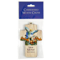 St Michael Pray for us - 12.5cm Wooden Cross