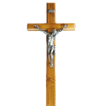 77cm Kiaat Solid Wood Crucifix - Silver Corpus