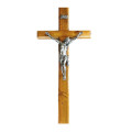 77cm Kiaat Solid Wood Crucifix - Silver Corpus