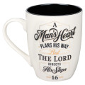 A Man's Heart Plans His Way Ceramic Mug With Black Interior - Proverbs 16:9