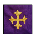 Stole with Fleur de Lis Cross Embroidery at back of neck and Cross & Chalice Embroidery - WHITE