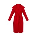 PRETTY LITTLE THING -Veronica Red Oversized Waterfall Belted Coat