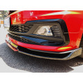 VW Polo AW 2018+ 4pc Gloss Black Front Spoiler with red lip
