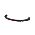 Universal 4pc Gloss Black Front Spoiler with Red Lip