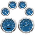 Autogauge Classic Blue Face 6 Gauge Set (speedo/tacho/oil pressure/water temp/volte/Fuel)