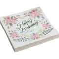 Floral Fancy  - Napkins - Happy Birthday (Pack of 20)