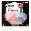 Tommee Tippee - Essential Basics Cherry Soother 2 Pack (0-6 Months)