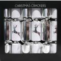 Luxury Silver Reindeer Christmas Crackers (6 Pack)