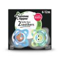 Tommee Tippee - Essential Basics Funky Face Soother (2 Pack) (6-12 Months)