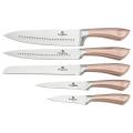 Berlinger Haus  6 Pieces Stainless Steel Knife Set with Stand (RED KNIVES)