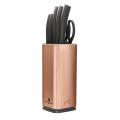 Berlinger Haus 7 Pieces Non-Stick Coating Knife Set with Stand  rose gold(DISPLAY MODEL)