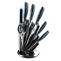 Berlinger Haus 8 Piece Stainless Steel Knife Set with Stand - Aquamarine (READ THE DESCRIPTION)