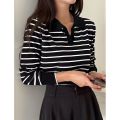 Striped V-Nek Top