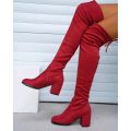 Long Thick Heel Boots