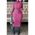 Knitted Bodycon Striped Dress