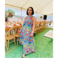 African Sleeveless Print Maxi Dress - MULTI COLOR / 5XL