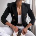 Double Breasted Blazer - BLACK / S
