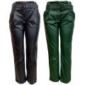 faux leather pants-high waist