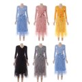 Knitted Tule Dress - MUSTARD / L
