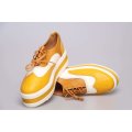 Vintage Oxford Platform shoes - YELLOW / 5