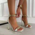 Open Toe High Heels Shoes - WHITE / 6