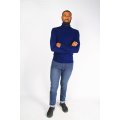 Men's Polo Neck Sweater - BLUE / M