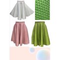 Hollow Out Mid-Calf Length Umbrella Skirt - WHITE / 36