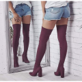 Thigh High Sock Boots - RED / 5