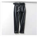 faux leather pants-high waist