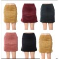 Suede Mini Skirt - BLACK / S