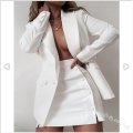 Blazer + Mini Skirt formal Set - YELLOW / S