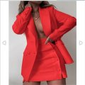 Blazer + Mini Skirt formal Set - YELLOW / S