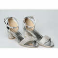 Open Toe Short Heel Shoes - SILVER / 7