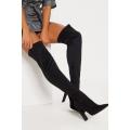 Starchy Suade Knee Boots - RED / 8